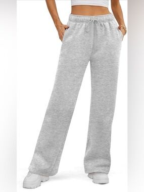 Light Gray Fleece Drawstring Sweatpants